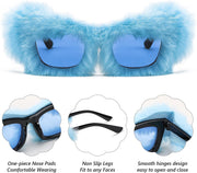 ÉÌƷͼƬ 113 | B09PN9V5N6 | FEISEDY Sunglasses Women Plush Fuzzy Soft Velvet Party Masquerade B2877