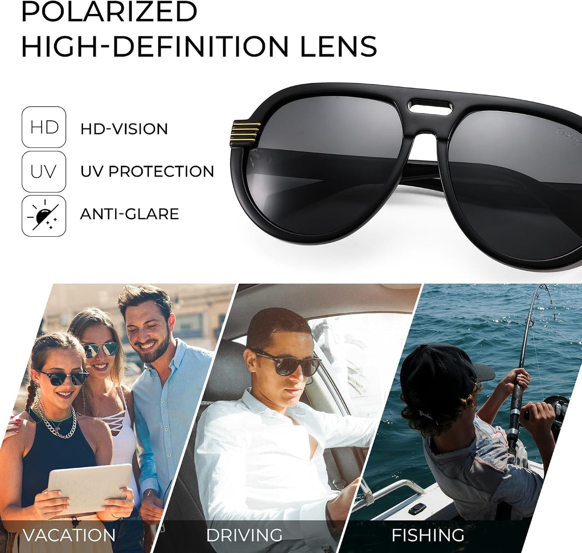 ÉÌƷͼƬ 4 | B0CT8R8S1H | FEISEDY Steampunk with Side Shields Aviator Sunglasses for Men Women 80s Retro Flat Top Oversized Polarized Shades B0096