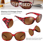 ÉÌƷͼƬ 51 | B0FZSZXXXY | FEISEDY Women's Polarized Sunglasses Wrap Around Rhinestone Design Fashion Sunnies UV400 Protection B1091