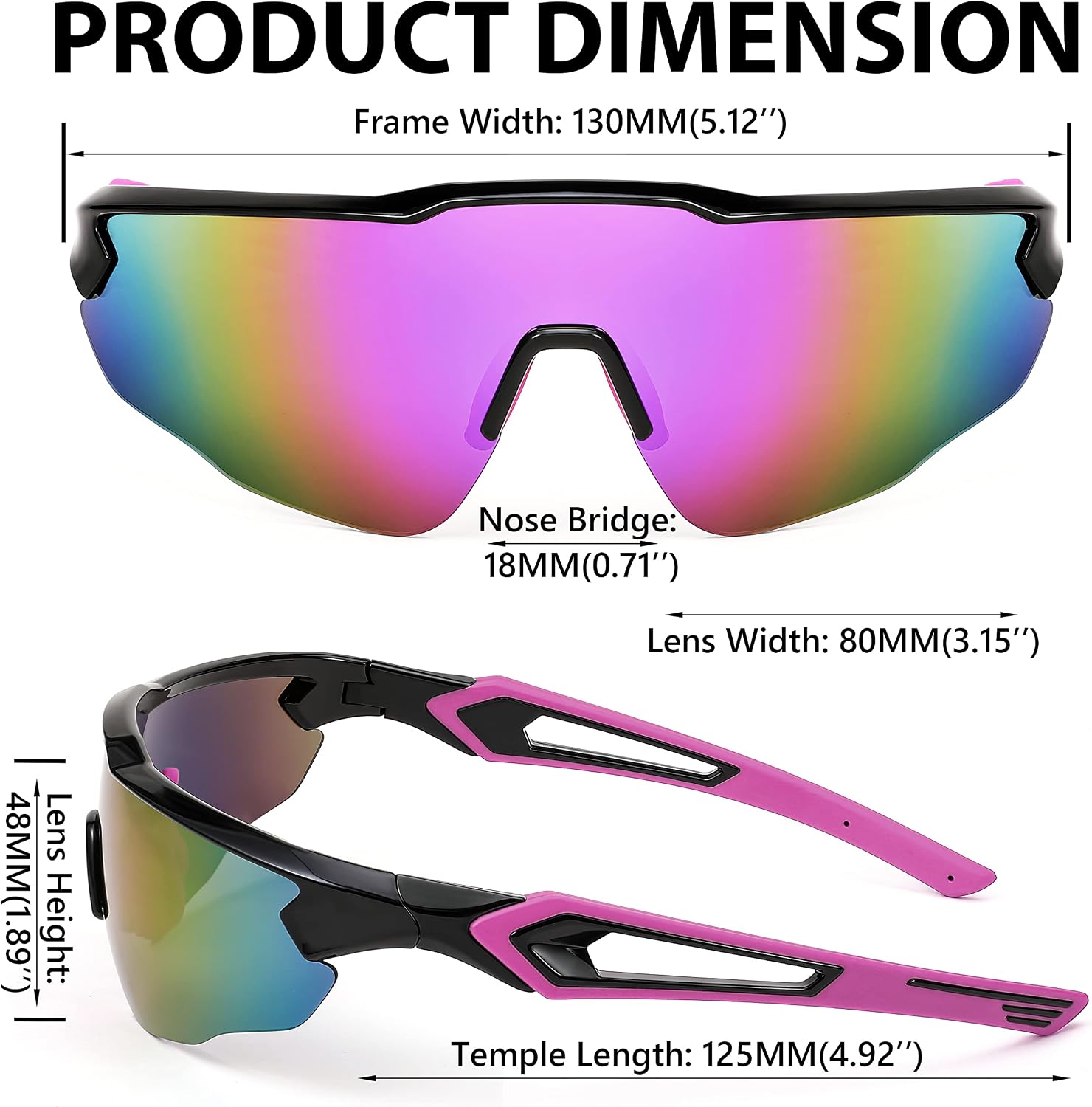 商品图片 28 | B0B2WDLNDM | FEISEDY Sports Sunglasses, with 5 Lenses for Men Women, TR90 Lightweight, Baseball Cycling Motorcycle Running Golf B2940