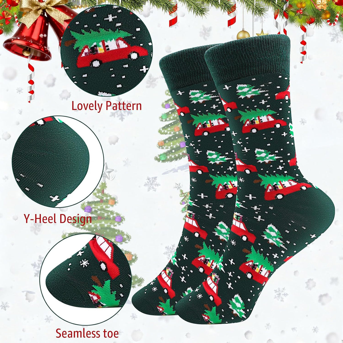 商品图片 18 | B0FPLDHHHC | Funny Socks for Women Men Christmas Socks Fuzzy Cozy Novelty Dress Socks Festive Crew Socks Size 7.5-12