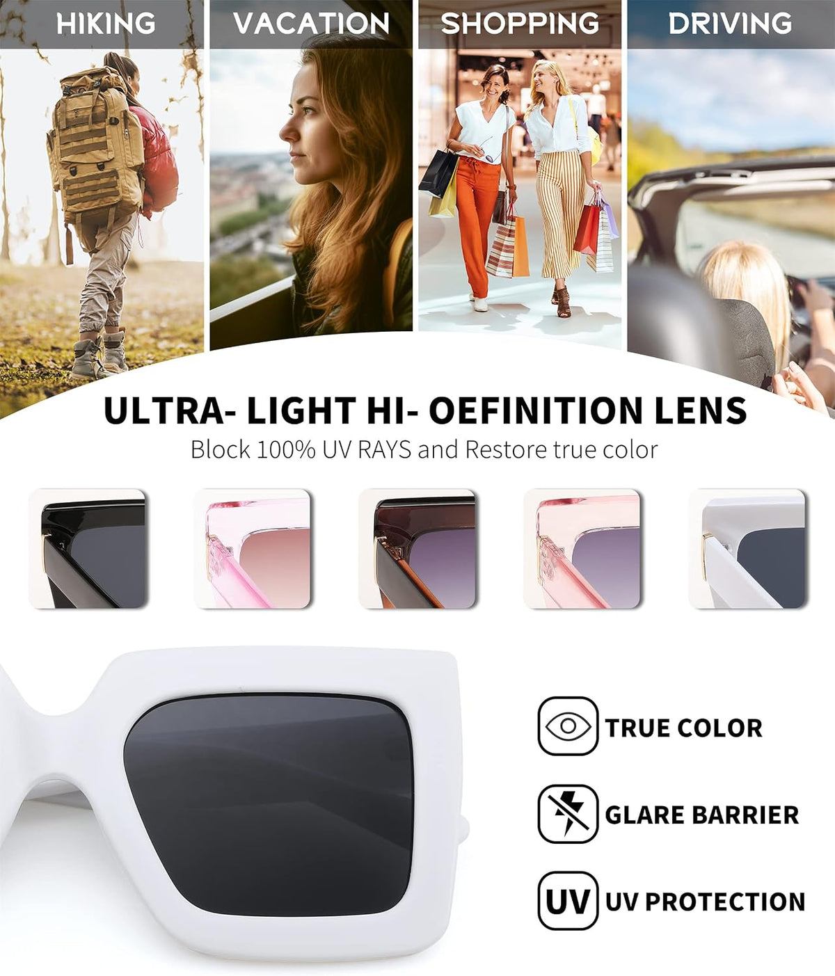 ÉÌƷͼƬ 31 | B0BZRNQQL1 | FEISEDY Oversized Square Sunglasses for Women Fashion Shades Luxury Big Sun Glasses UV400 Protection B2380