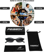 ÉÌƷͼƬ 7 | B0DMN69R27 | FEISEDY Retro Oval Cat Eye Sunglasses for Women 90s Narrow Lightweight Shades Y2k Trendy Sunnies B0257