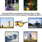 ÉÌƷͼƬ 5 | B0DFMBL68F | FEISEDY Photochromic Sports Sunglasses for Men Women Night Vision Cycling Driving Running Glasses B0233