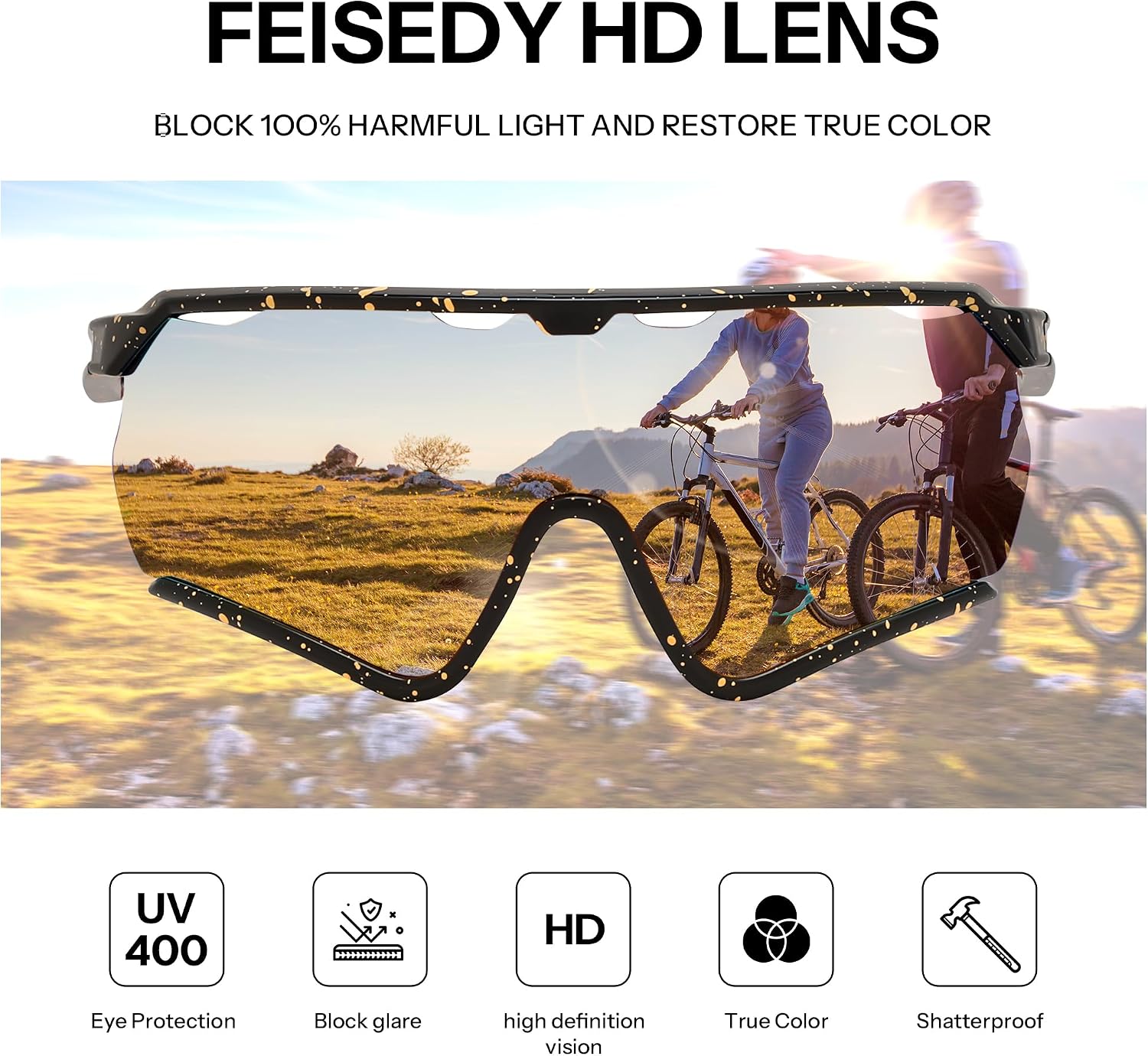 商品图片 33 | B0FL29WPXL | FEISEDY Sports Sunglasses for Men Women Youth Baseball Cycling Running Softball Biking Glasses B0305