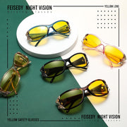 ÉÌƷͼƬ 21 | B081YY5RM3 | FEISEDY Classic Womens Night Glasses Driving Anti Glare Wrap Around Yellow Sunglasses B2548