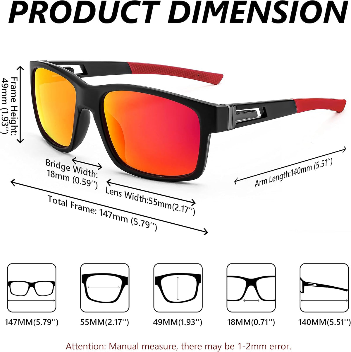 ÉÌƷͼƬ 13 | B0B2RDWVNL | FEISEDY Polarized Sunglasses Men Women Driving Cycling Running Golf Sports Glasses Lightweight TR90 Frame B2915