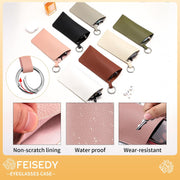 ÉÌƷͼƬ 14 | B0FKBLV8J9 | FEISEDY 2Pack Portable Glasses Case with Clip Hook, Soft Leather Eyeglass case Bag, Slim Sunglasses Pouch B0313