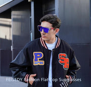 ÉÌƷͼƬ 101 | B0B2836HD6 | FEISEDY Sunglasses for Women Men, Fashion Mirrored Single Lens Shades