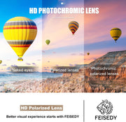 ÉÌƷͼƬ 6 | B0D2RBKKPD | FEISEDY Polarized Women Sunglasses Retro Shades Photochromic Lens Sparkling Crystal Sunglasses UV400 Protection B0144