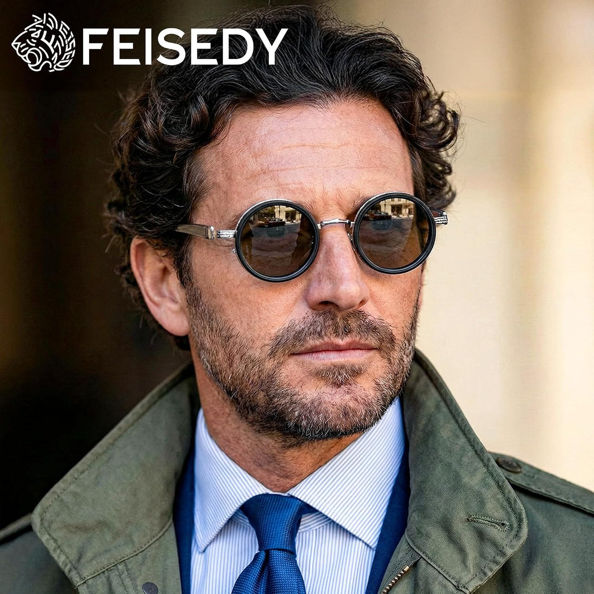 ÉÌƷͼƬ 8 | B0GG9L2R9Z | FEISEDY Adjustable Polarized Sunglasses Round ND TAC Lenses UV400 B0380