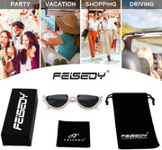 ÉÌƷͼƬ 4 | B0BKQFVBKQ | FEISEDY Women Crystal Cateye Sunglasses Half Frame Sparkling Trendy Retro Clout Goggles B2975