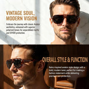 ÉÌƷͼƬ 26 | B0DSH2BVX5 | FEISEDY Polarized Aviator Sunglasses Men Women, Retro 70s Style Design - UV400 Protection, Driving & Daily Wear B0203