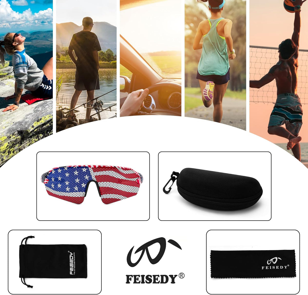 ÉÌƷͼƬ 49 | B0BQLPB8JV | FEISEDY Sports Sunglasses for Men and Women, UV400 Protection Outdoor Cycling Driving Fishing Glasses B2987