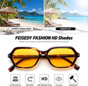 ÉÌƷͼƬ 40 | B0HJYQR9BW | FEISEDY Classic Square Sunglasses for Women Men, Retro Trendy Shades B0493