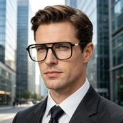 ÉÌƷͼƬ 2 | B0DPLTC8K6 | FEISEDY Vintage Square Blue Light Blocking Glasses Women Men 70s Flat Aviator Glasses Computer Anti Glare B0062