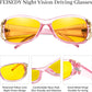 商品图片 18 | B081YY5RM3 | FEISEDY Classic Womens Night Glasses Driving Anti Glare Wrap Around Yellow Sunglasses B2548