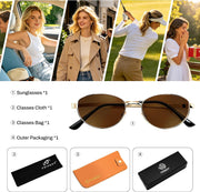 ÉÌƷͼƬ 41 | B0GVDQNHD2 | FEISEDY Oval Metal Sunglasses for Women and Men, Classic UV400 Protection Shades Retro Trendy Driving Fishing Eyewear B0430
