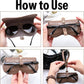 商品图片 5 | B0H4QTYMQP | FEISEDY Soft Crocodile Textured Leather Sunglass Bag, Portable Glasses Pouch With Button Clip Wrist Strap B0366