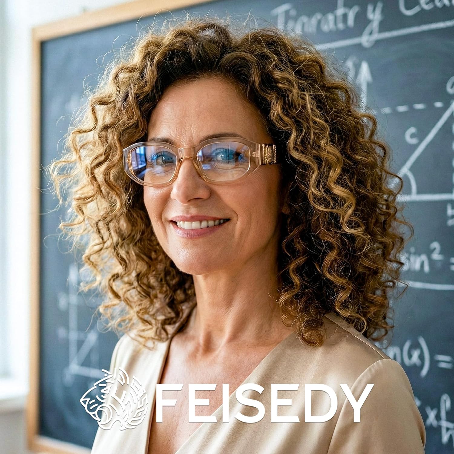 商品图片 11 | B0G34MVJQC | FEISEDY Trendy Blue Light Reading Glasses for Women and Men B0317 | Vintage 90s Anti-Glare Readers