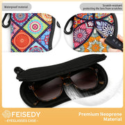 ÉÌƷͼƬ 9 | B0GFYDDD2Y | FEISEDY 2Pack Sunglasses Soft Case Ultra Light Neoprene Zipper Portable Eyeglass Pouch with Belt Clip B0385
