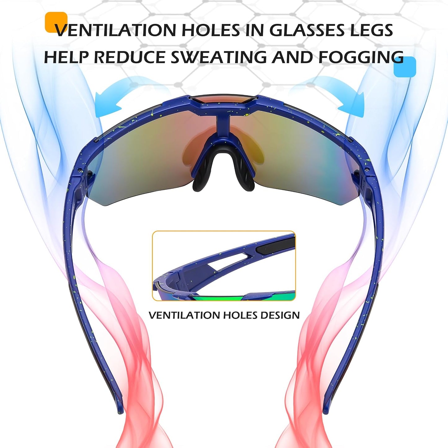 商品图片 19 | B0DBVLTVQD | FEISEDY Kids Sunglasses Youth Baseball Sun Glasses, UV400 Sports Cycling Softball Sunglasses for Adult Boys Girls B0227