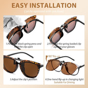 商品图片 40 | B0HDSX3PVB | FEISEDY Polarized Flip-Up Clip On Sunglasses Over Prescription B0486