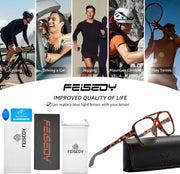 ÉÌƷͼƬ 32 | B0DR831C71 | FEISEDY Sports Blue Light Glasses for Men Lightweight Anti Slip Running Cycling Square Glasses Computer Eyeglasses B0156