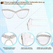 ÉÌƷͼƬ 40 | B0BLH5NHK8 | FEISEDY Diamond Blue Light Blocking Glasses Cat Eye Rhinestone Women Oversized Anti Eyestrain Computer Glasses Frame B2358