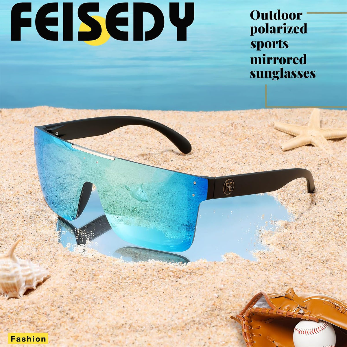 ÉÌƷͼƬ 68 | B0BZ4J86KV | FEISEDY Polarized Sunglasses for Men, Z87 Oversized Square Flat Top B2990