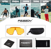 ÉÌƷͼƬ 14 | B0DFMBL68F | FEISEDY Photochromic Sports Sunglasses for Men Women Night Vision Cycling Driving Running Glasses B0233
