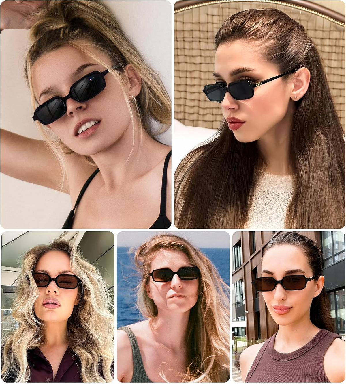 ÉÌƷͼƬ 19 | B0DX1678RX | FEISEDY Retro Rectangular Sunglasses for Women Men 90s Small Vintage Fashion Square Sunnies B0282