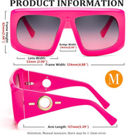 ÉÌƷͼƬ 5 | B0CYX6Y87W | FEISEDY Retro Oversized Avaitor Sunglasses for Women Men Bold Thick Frame Flat Top Shades B0126