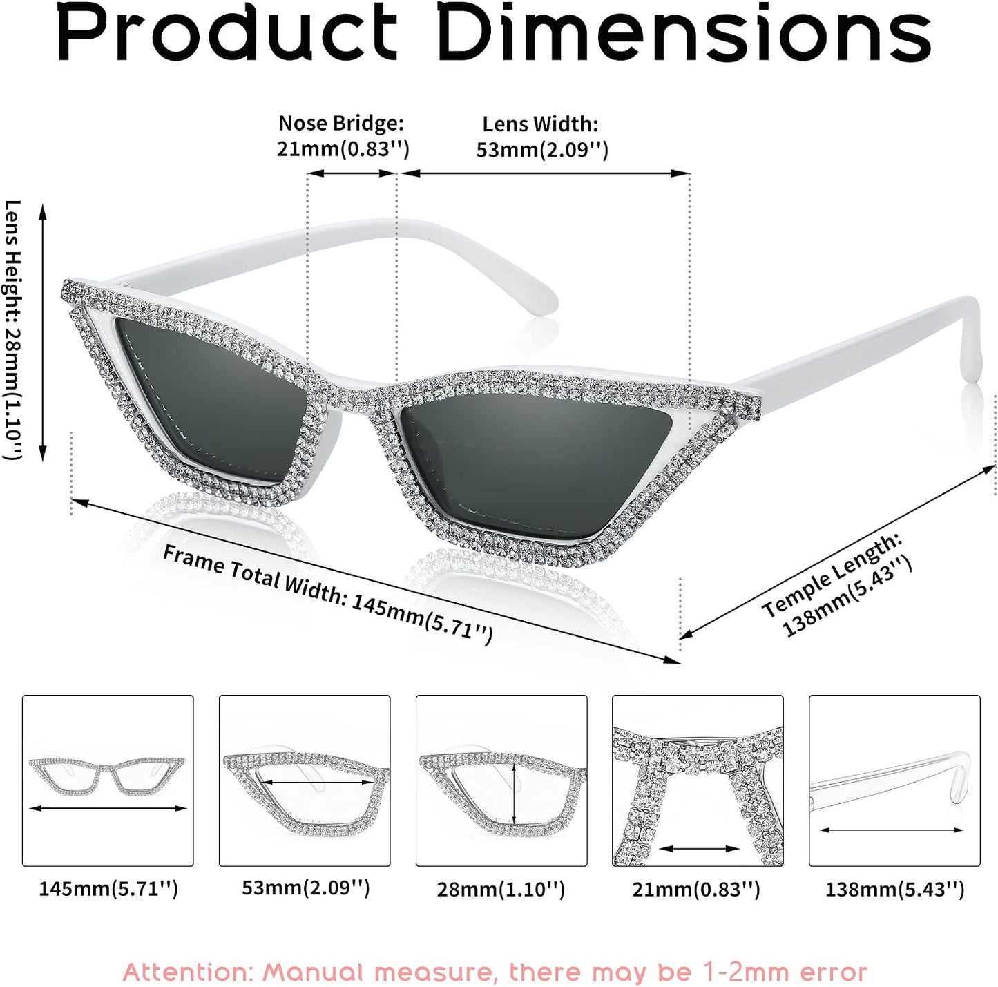 商品图片 83 | B079KYQYT3 | FEISEDY Small Cat Eye Sunglasses Vintage Square Shade Women Eyewear B2291