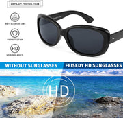 ÉÌƷͼƬ 5 | B094CJFYW6 | FEISEDY Vintage Square Polarized Sunglasses for Women Men Havana Thick Wrap Around Sun Glasses UV400 B2703