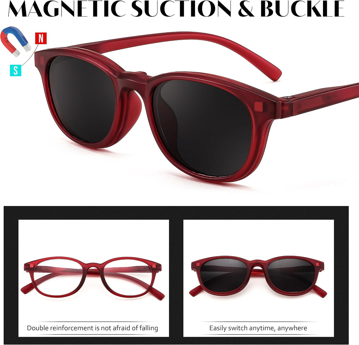 ÉÌƷͼƬ 11 | B0C9DFQSP5 | FEISEDY Fashion Reading Sunglasses Women Men Square Reader Sunglasses UV400 Protection Polarized Lens B2390