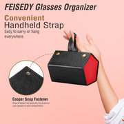 ÉÌƷͼƬ 7 | B0CSFHKMSS | FEISEDY Sunglasses Organizer 5 Slots Travel Glasses Case,Hanging Eyewear Holder Fashionable PU Leather Eyeglass Case B0087
