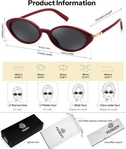ÉÌƷͼƬ 42 | B0H2VP4ZBG | FEISEDY Oval Cat Eye Sunglasses for Women, 90s Narrow Y2K Shades B0435