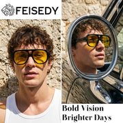 ÉÌƷͼƬ 19 | B0H1WK6BZT | FEISEDY Retro Aviator Polarized Sunglasses Men Women Trendy Square B0433