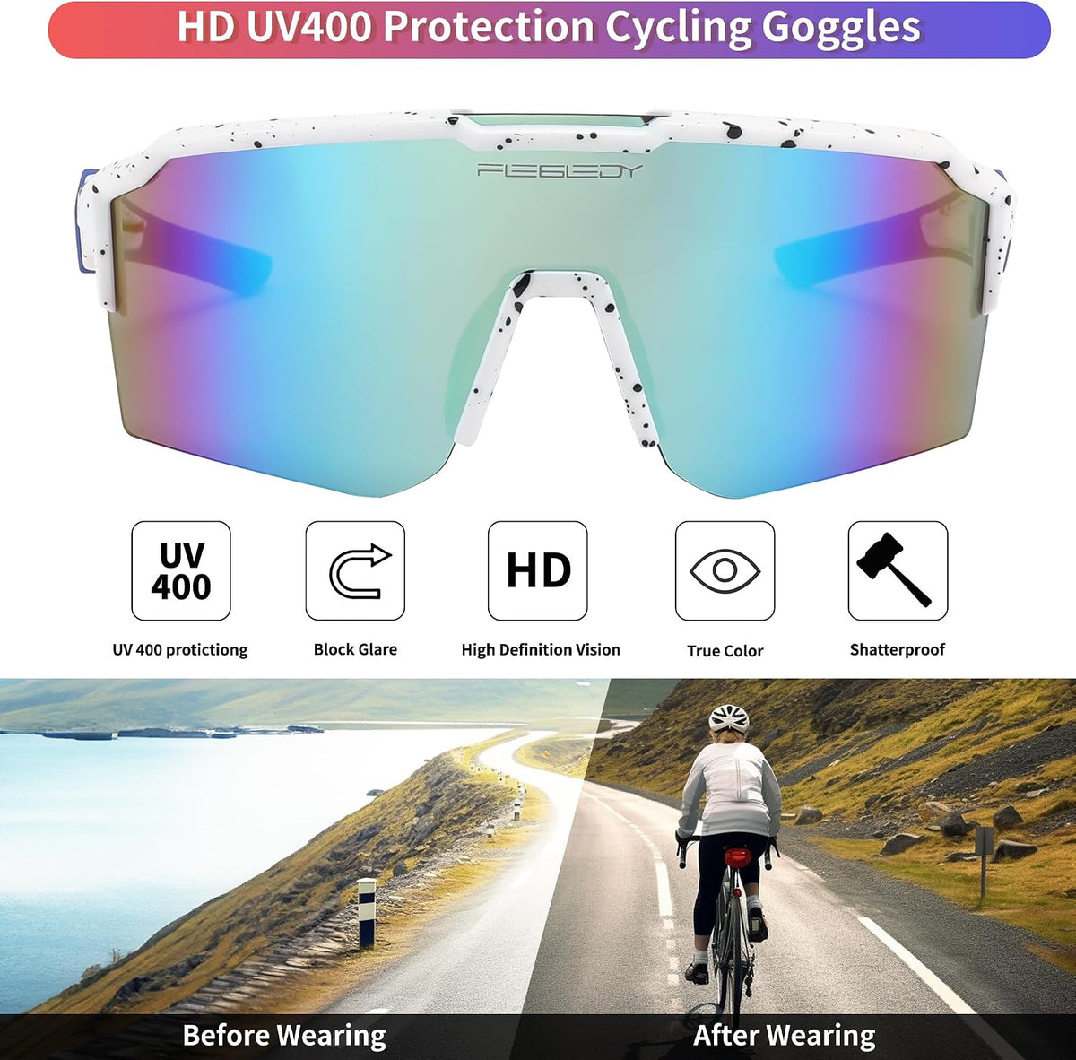 ÉÌƷͼƬ 29 | B0CVWYCSZS | FEISEDY Sports Sunglasses for Men Women Baseball Cycling Running Driving Glasses UV400 B0088
