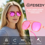 ÉÌƷͼƬ 24 | B0DSVK9L2R | FEISEDY Retro Aviator Polarized Sunglasses Women Men Outdoors B0260