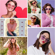ÉÌƷͼƬ 6 | B08K4J65LX | FEISEDY Vintage Heart Shaped Sunglasses Women Stylish Love Eyeglasses B2421-P1