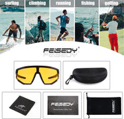 ÉÌƷͼƬ 7 | B0DFMBL68F | FEISEDY Photochromic Sports Sunglasses for Men Women Night Vision Cycling Driving Running Glasses B0233