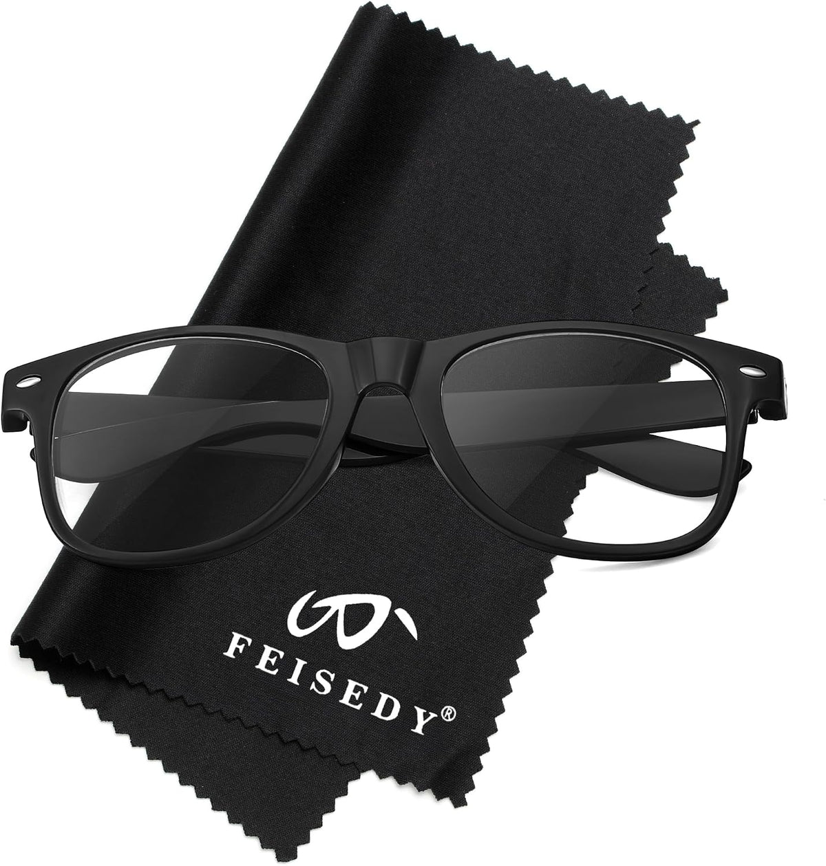 商品图片 13 | B0DSPKNSFY | FEISEDY Classic Square Eyewear Frame Clear Lens Retro Nerd Fake Glasses for Men Women Cosplay Costume Eyeglasses B0276