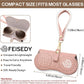 商品图片 17 | B0H4QTYMQP | FEISEDY Soft Crocodile Textured Leather Sunglass Bag, Portable Glasses Pouch With Button Clip Wrist Strap B0366