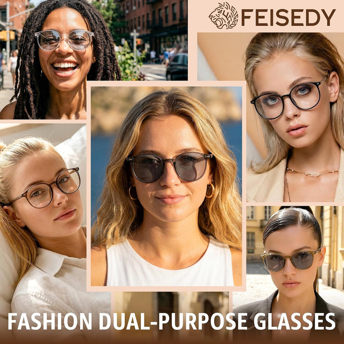ÉÌƷͼƬ 24 | B0GT2R9GP7 | FEISEDY Photochromic Blue Light Blocking Glasses Fashion Women Men B1238
