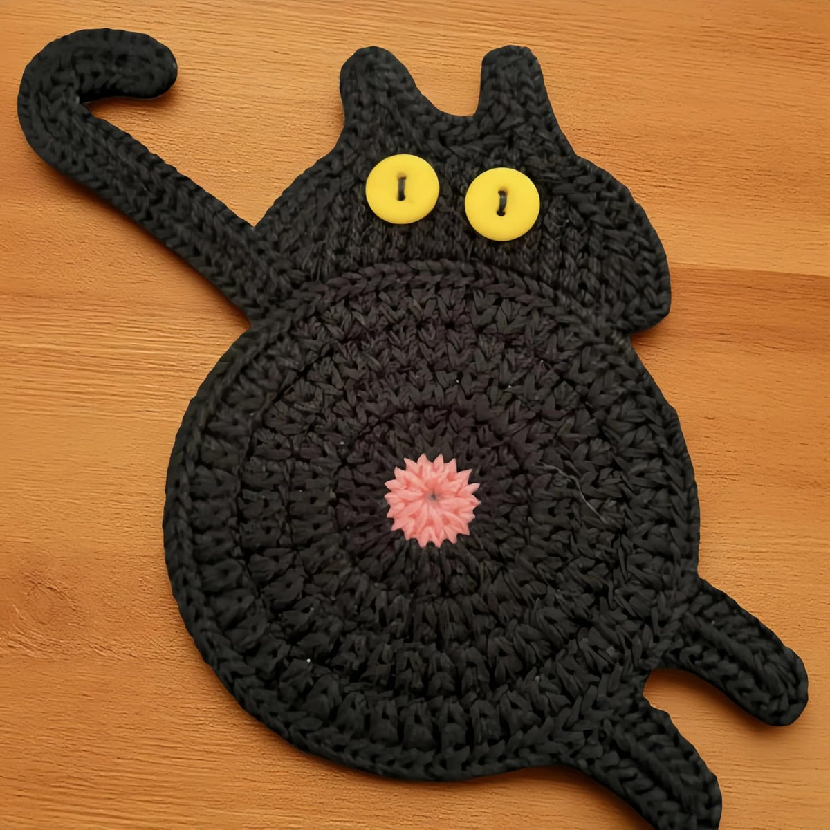 商品图片 5 | B0DS52F29G | Cute Cat Drink Coaster, Fun Woven Creative Coasters, for Home Decor Tabletop Protection, Cat Gifts for Cat Lovers