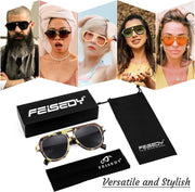 ÉÌƷͼƬ 45 | B0CDGNN3ZN | FEISEDY Vintage 70s Aviator Sunglasses Men Women Classic Retro Trendy Large Frame UV400 Sun Glasses B0030