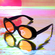 ÉÌƷͼƬ 52 | B074H8KFSZ | FEISEDY Sunglasses White Oval Clout Goggles for Women Men Retro Round Trendy Rimmed Clueless Costume Frame B2253