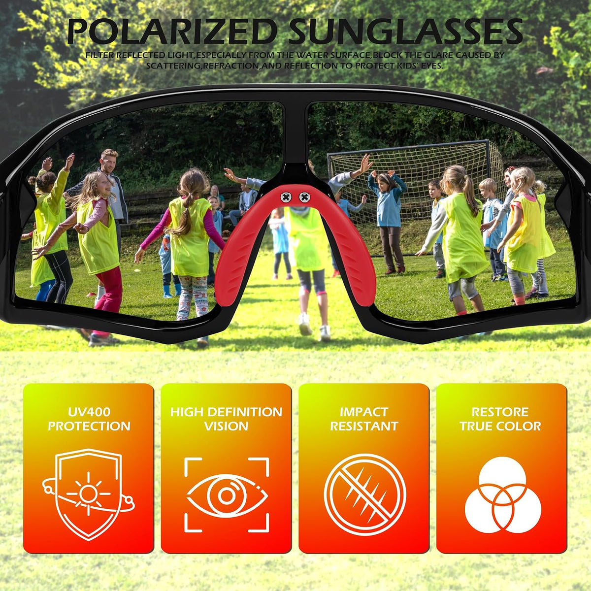 ÉÌƷͼƬ 31 | B0D73JNPNN | FEISEDY Kids Sunglasses Polarized Youth Baseball Sunglasses Sports Cycling Glasses for Boys Girls Age 4-8 B0183